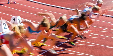 Start beim Sprint in der Leichtathletik Start beim Sprint in der Leichtathletik
