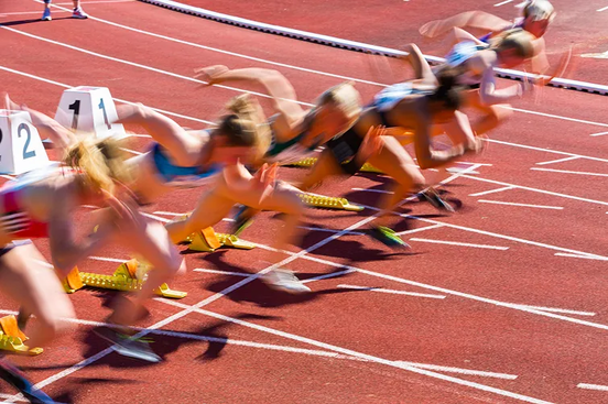 Start beim Sprint in der Leichtathletik Start beim Sprint in der Leichtathletik
