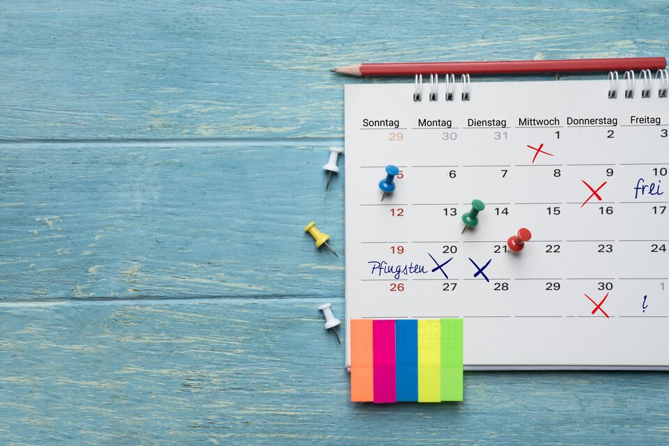 Kalender blauer Hintergrund