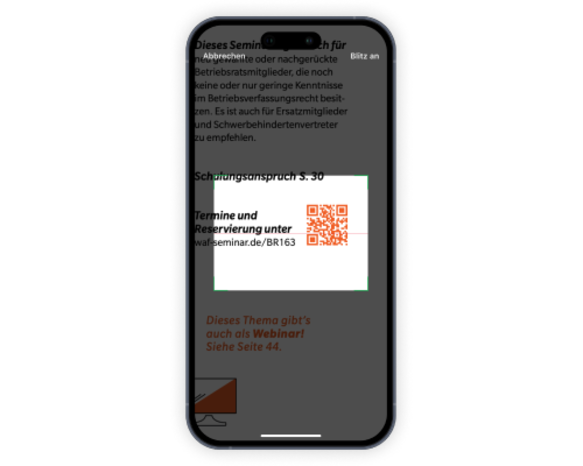 Mit unserem neuen QR-Code-Scanner scannen Sie blitzschnell Codes auf Ihren ausgedruckten Unterlagen, Katalogen und Flyern