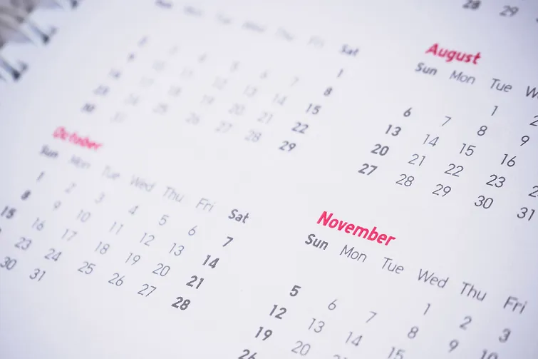 Kalender, bei dem die Amtszeit des Betriebsrats eingetragen ist. Kalender, bei dem die Amtszeit des Betriebsrats eingetragen ist.