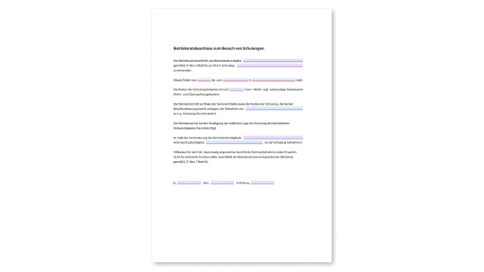 W.A.F. Formular Beschluss W.A.F. Formular Beschluss