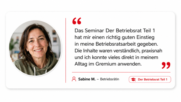 Teilnehmerstimme: Betriebsrätin über ihr W.A.F. Grundlagenseminar Teilnehmerstimme: Betriebsrätin über ihr W.A.F. Grundlagenseminar
