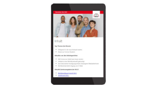 Der W.A.F. Newsletter bietet aktuelle News für Betriebsräte