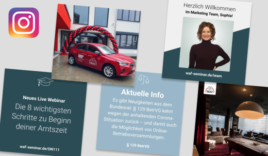 Entdecken Sie auf dem Instagram-Kanal der W.A.F. News, Stories und persönliche Einblicke Entdecken Sie auf dem Instagram-Kanal der W.A.F. News, Stories und persönliche Einblicke