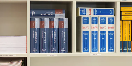Bücher stehen im Regal