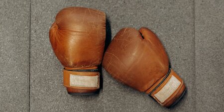 Braune Boxhandschuhe. damit Betriebsräte feindselige Arbeitgeber besiegen Braune Boxhandschuhe. damit Betriebsräte feindselige Arbeitgeber besiegen